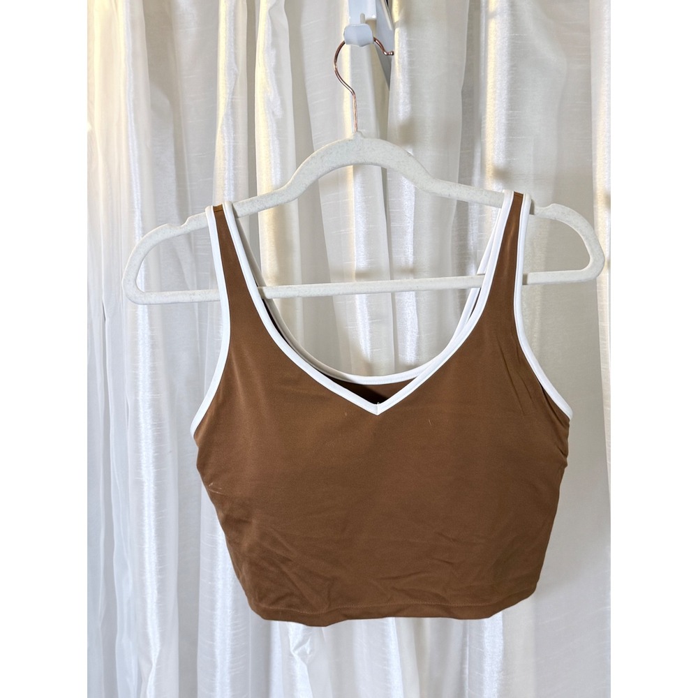OFFLINE by Aerie Sports Bra Women L Brown Excellent Real Me Recharge Crop Top